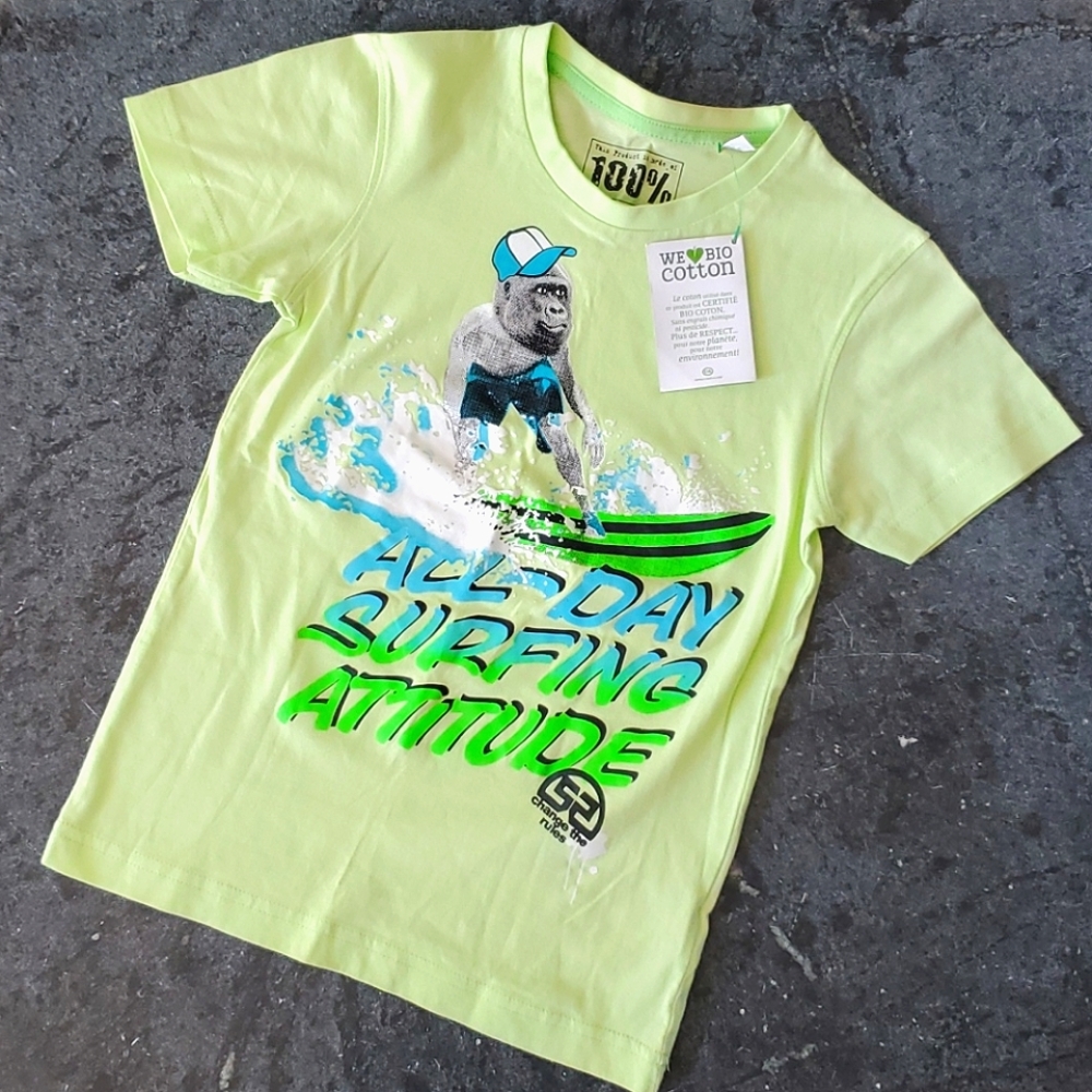 NWT C&A Bio Cotton Surfer Surf Tee Shirt, 6/7